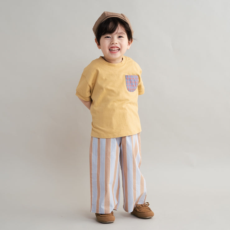 STRIPED BROADCLOTH KIDS PANTS (100-120CM)