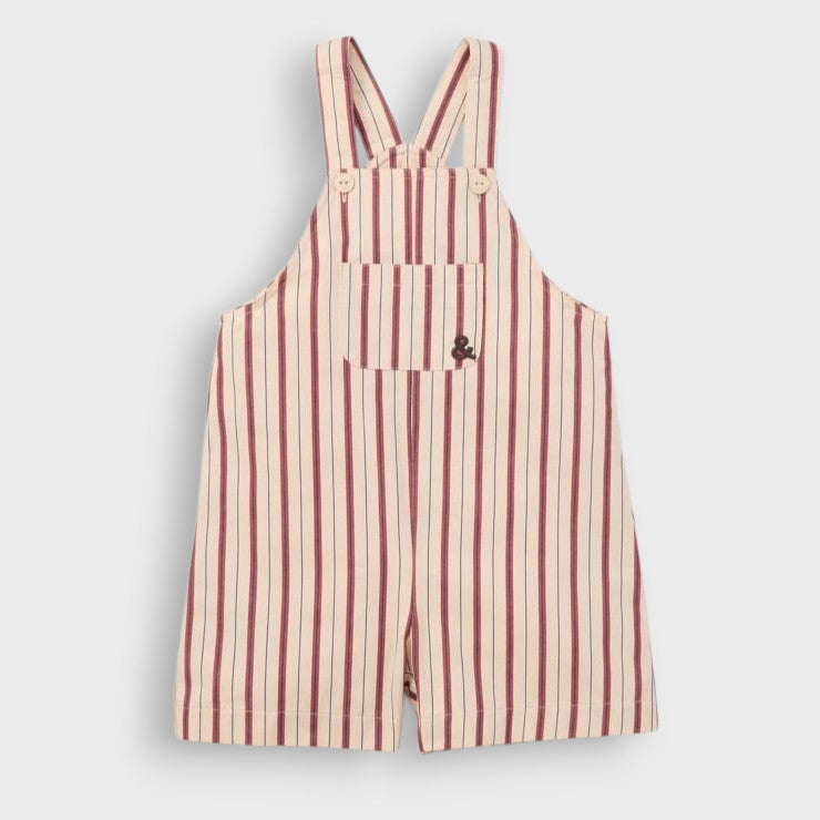 SUBTLE STRIPE LOGO BABY SALOPETTE (90CM)