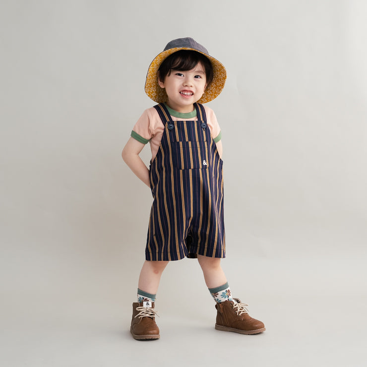 SUBTLE STRIPE LOGO BABY SALOPETTE (90CM)
