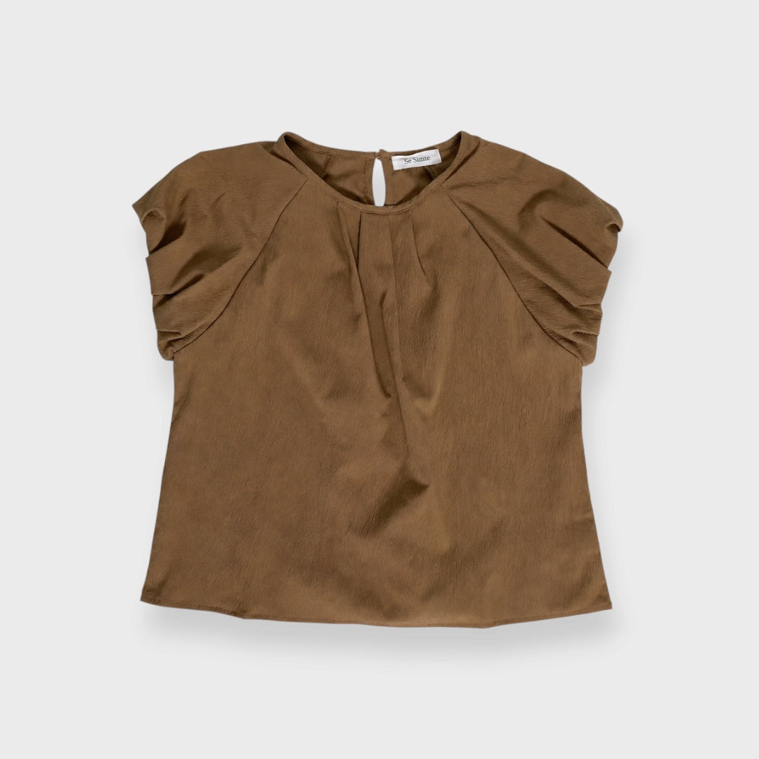 WOMEN’S PLEATED PUFF SLEEVE BLOUSE