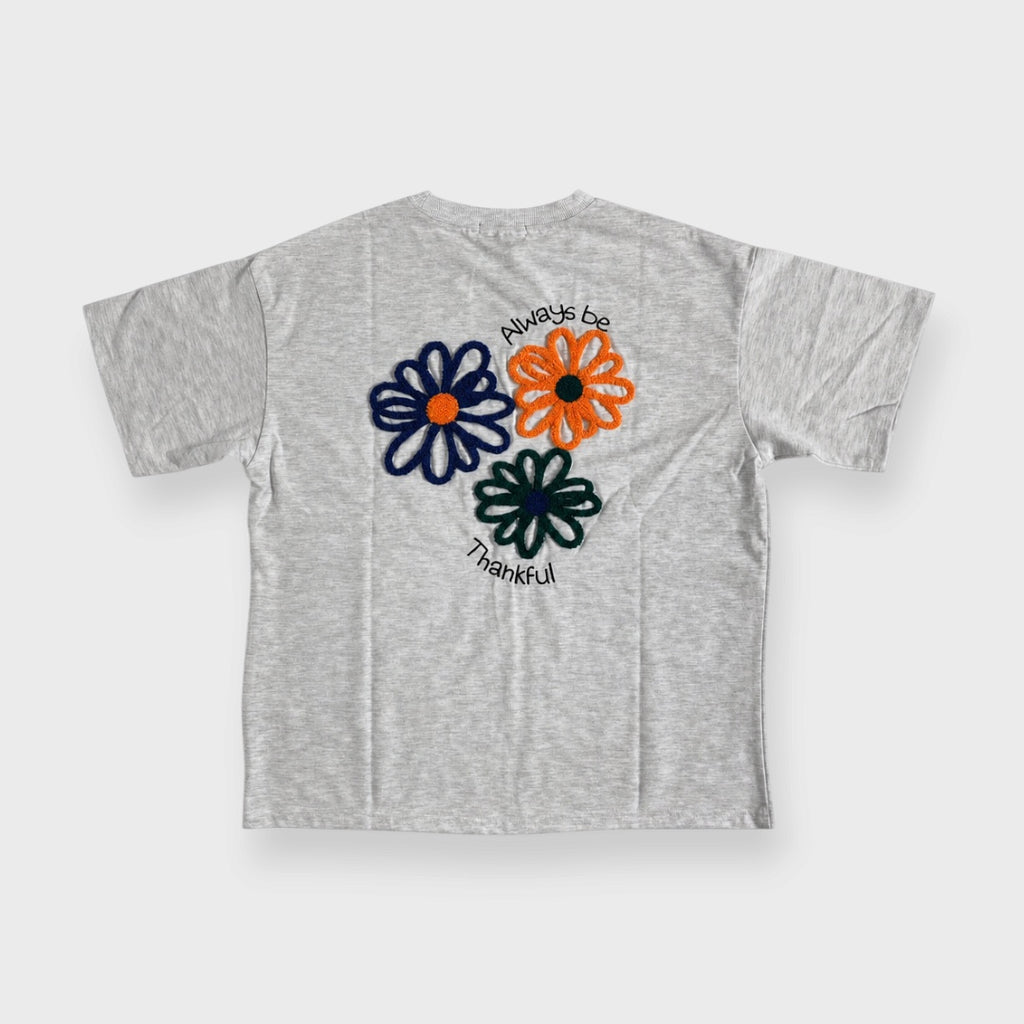 WOMEN'S FLOWER BACK-PRINT SHORT-SLEEVE T-SHIRT