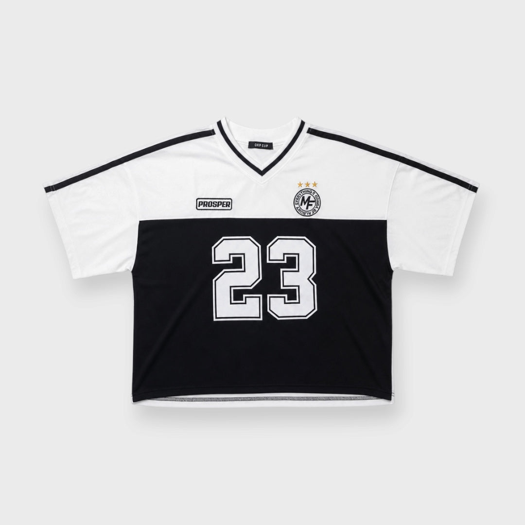WOMEN'S COLOR-BLOCK NUMBER 23 SPORTS-STYLE T-SHIRT