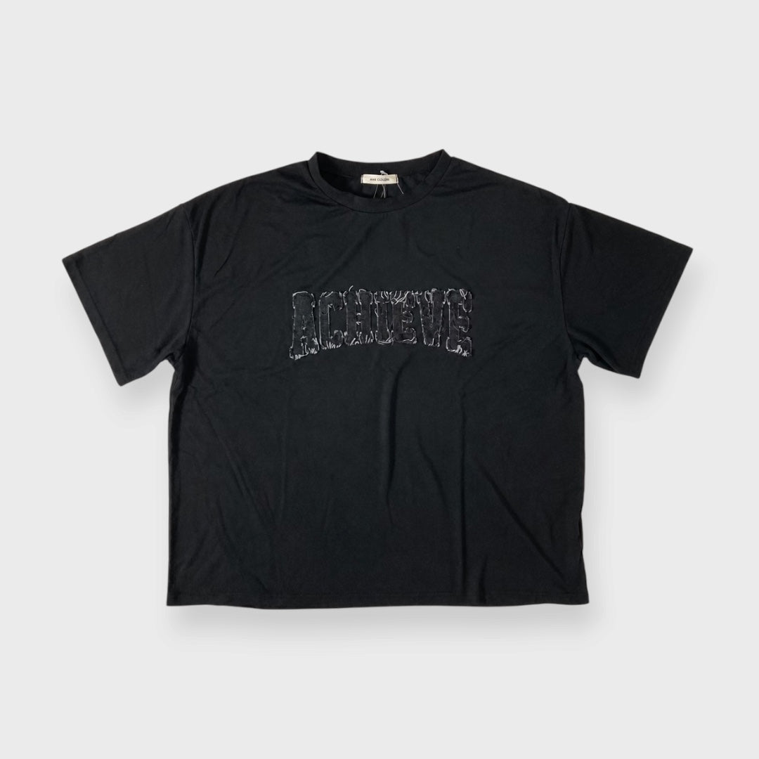 WOMEN'S APPLIQUE-LETTER SHORT-SLEEVE T-SHIRT