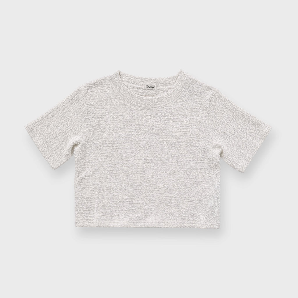 WOMEN'S CRINKLE-TEXTURED CROPPED TOP