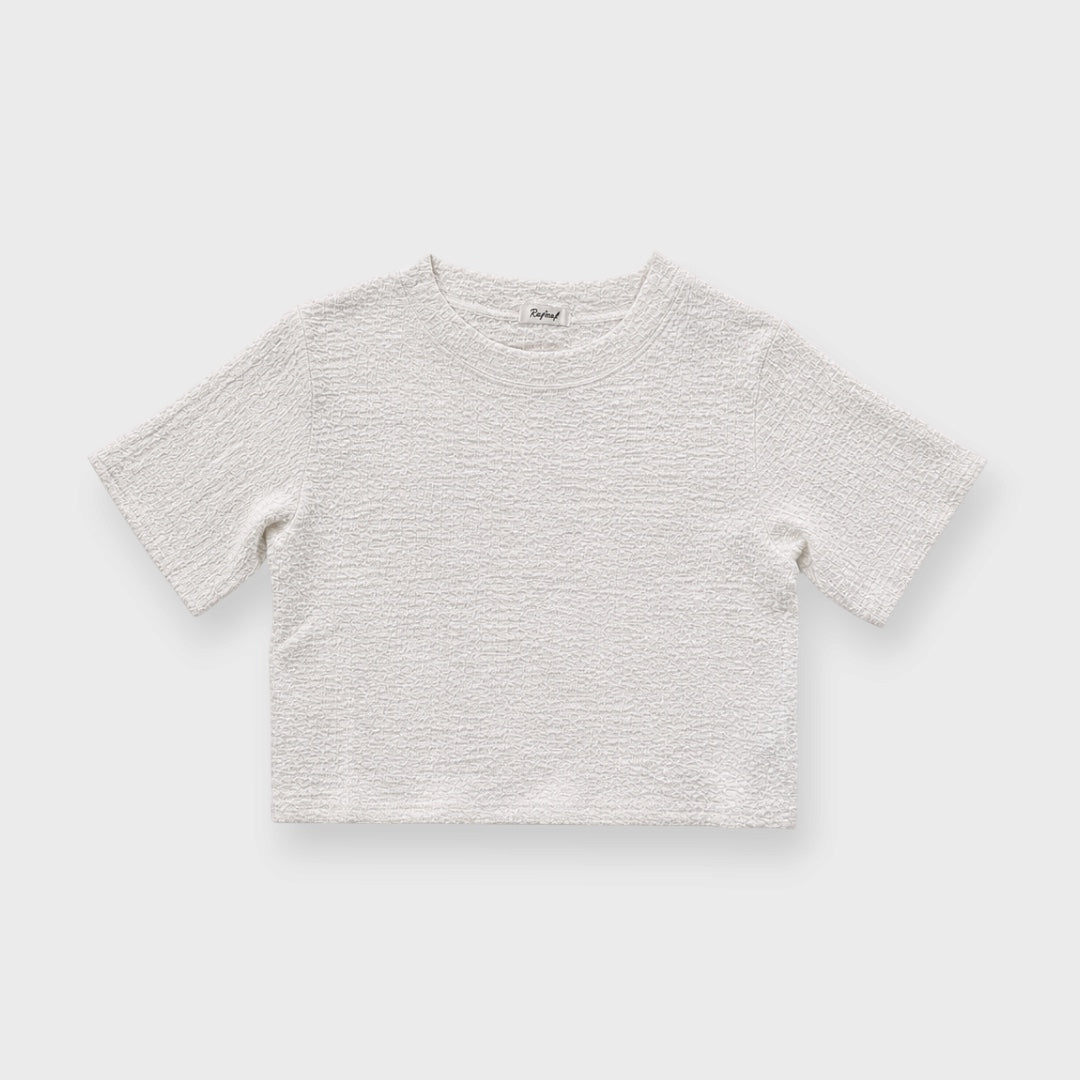 WOMEN'S CRINKLE-TEXTURED CROPPED TOP