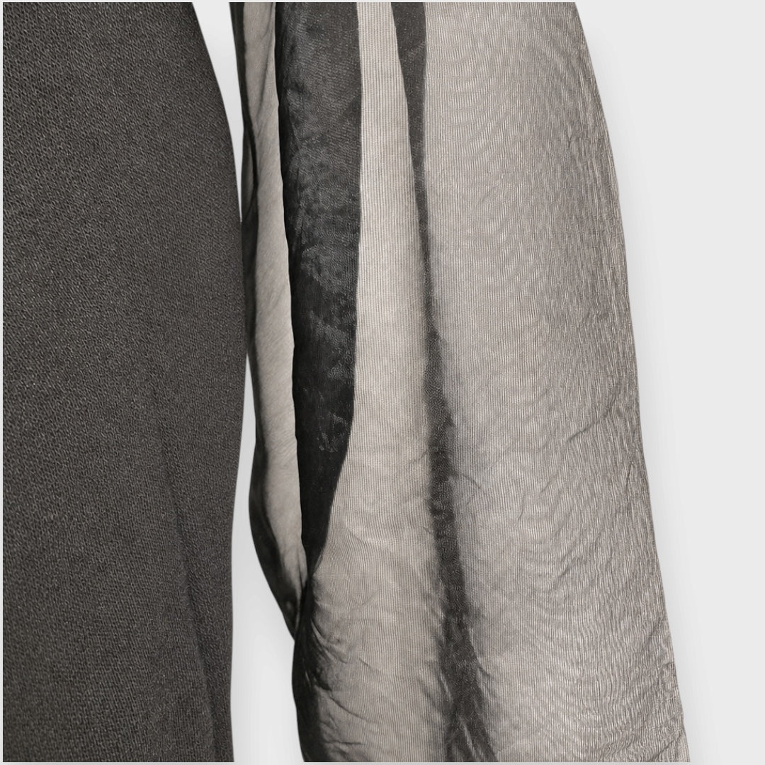 WOMEN'S MIXED-MATERIAL LAYERED-LOOK PULLOVER