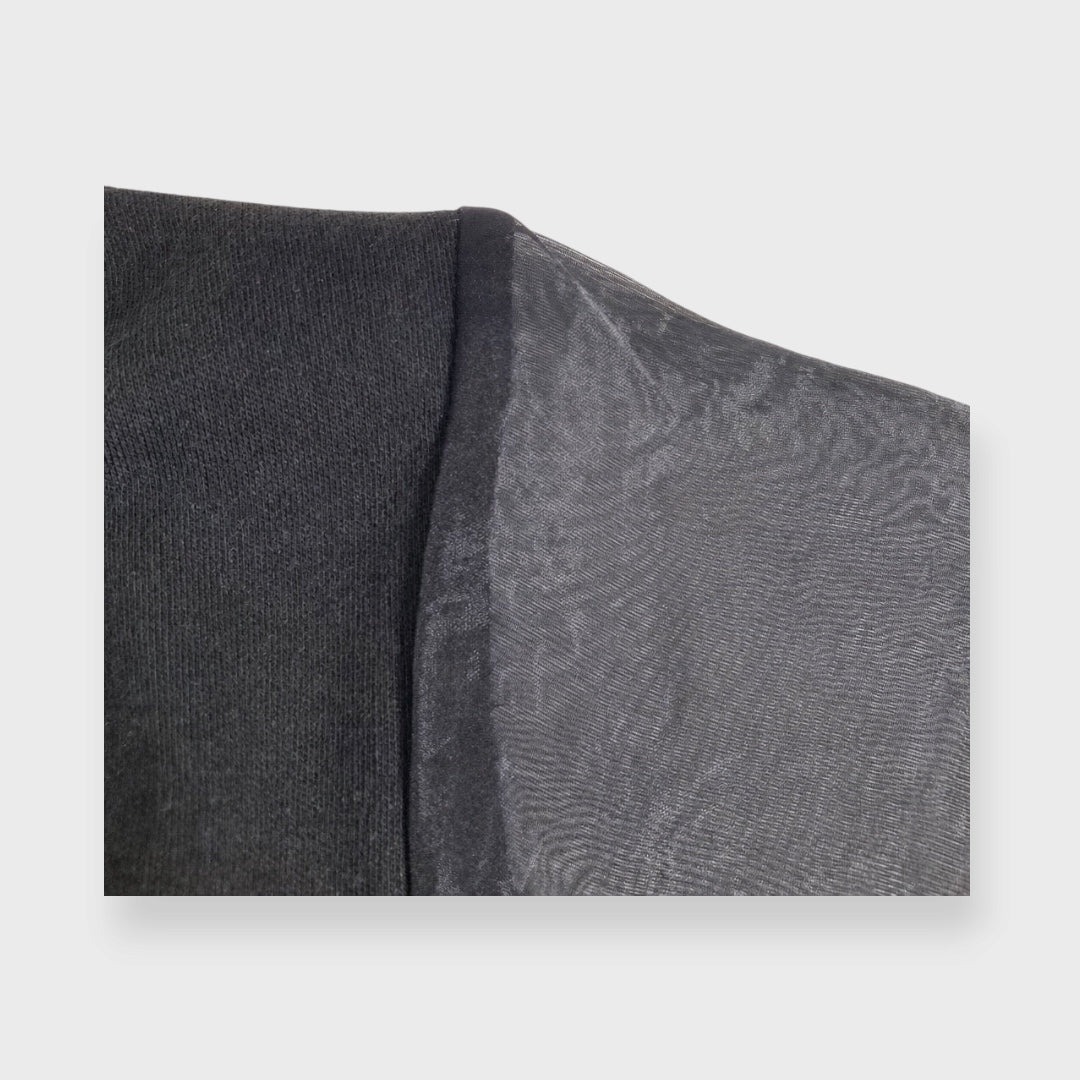 WOMEN'S MIXED-MATERIAL LAYERED-LOOK PULLOVER