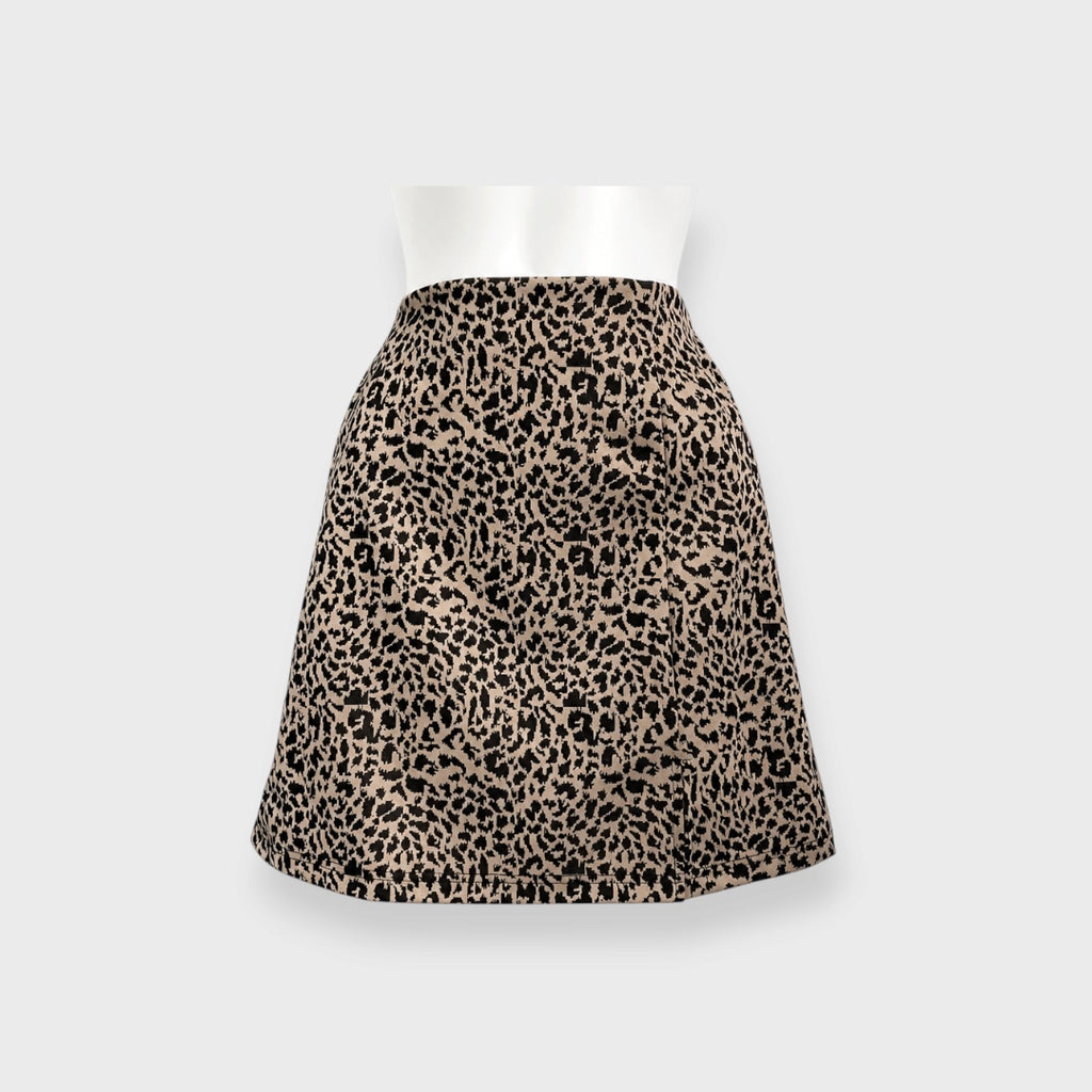 WOMEN'S ANIMAL-PRINT MINI SKIRT WITH SLIT