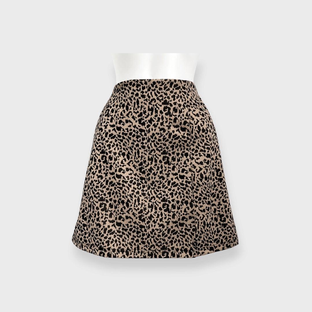 WOMEN'S ANIMAL-PRINT MINI SKIRT WITH SLIT
