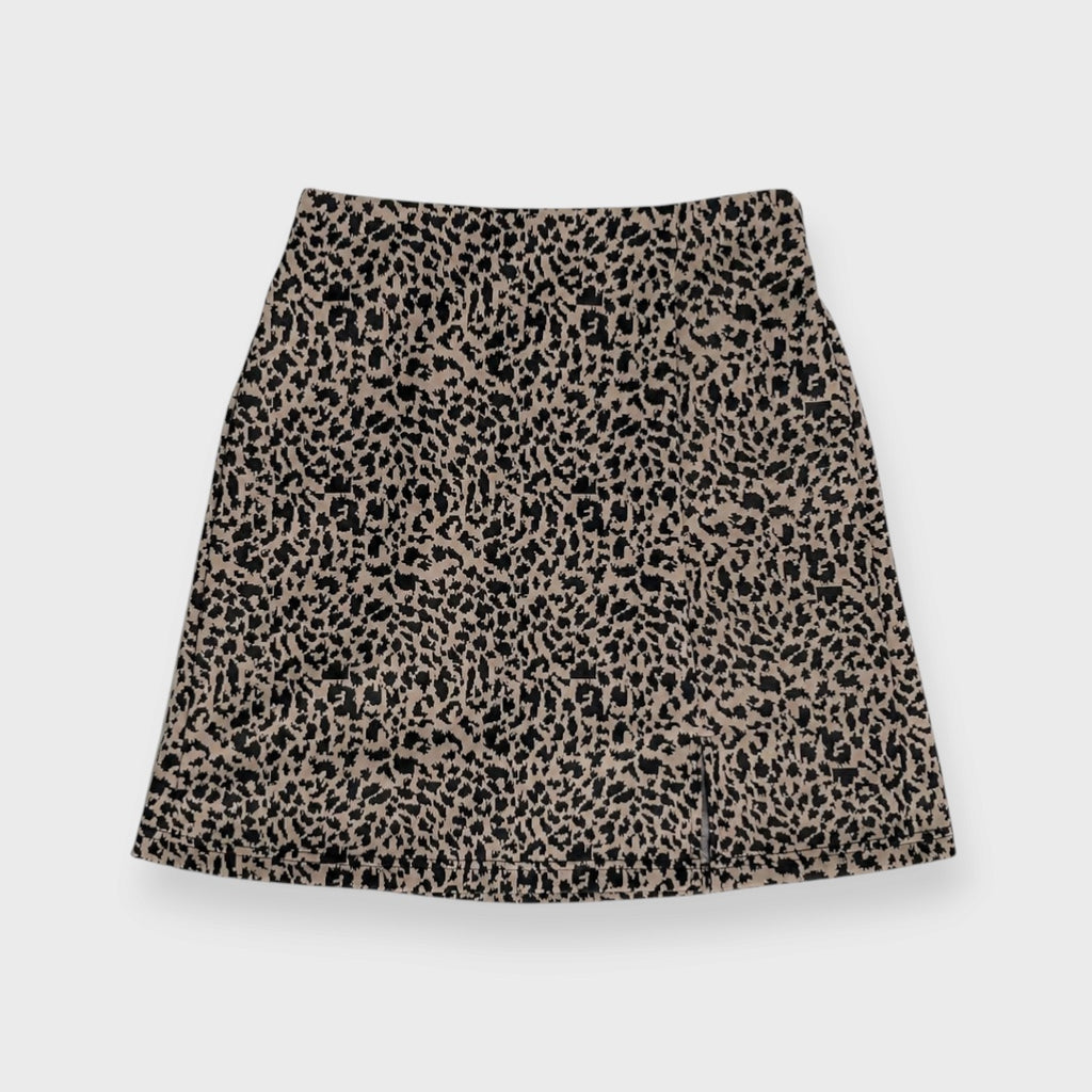 WOMEN'S ANIMAL-PRINT MINI SKIRT WITH SLIT