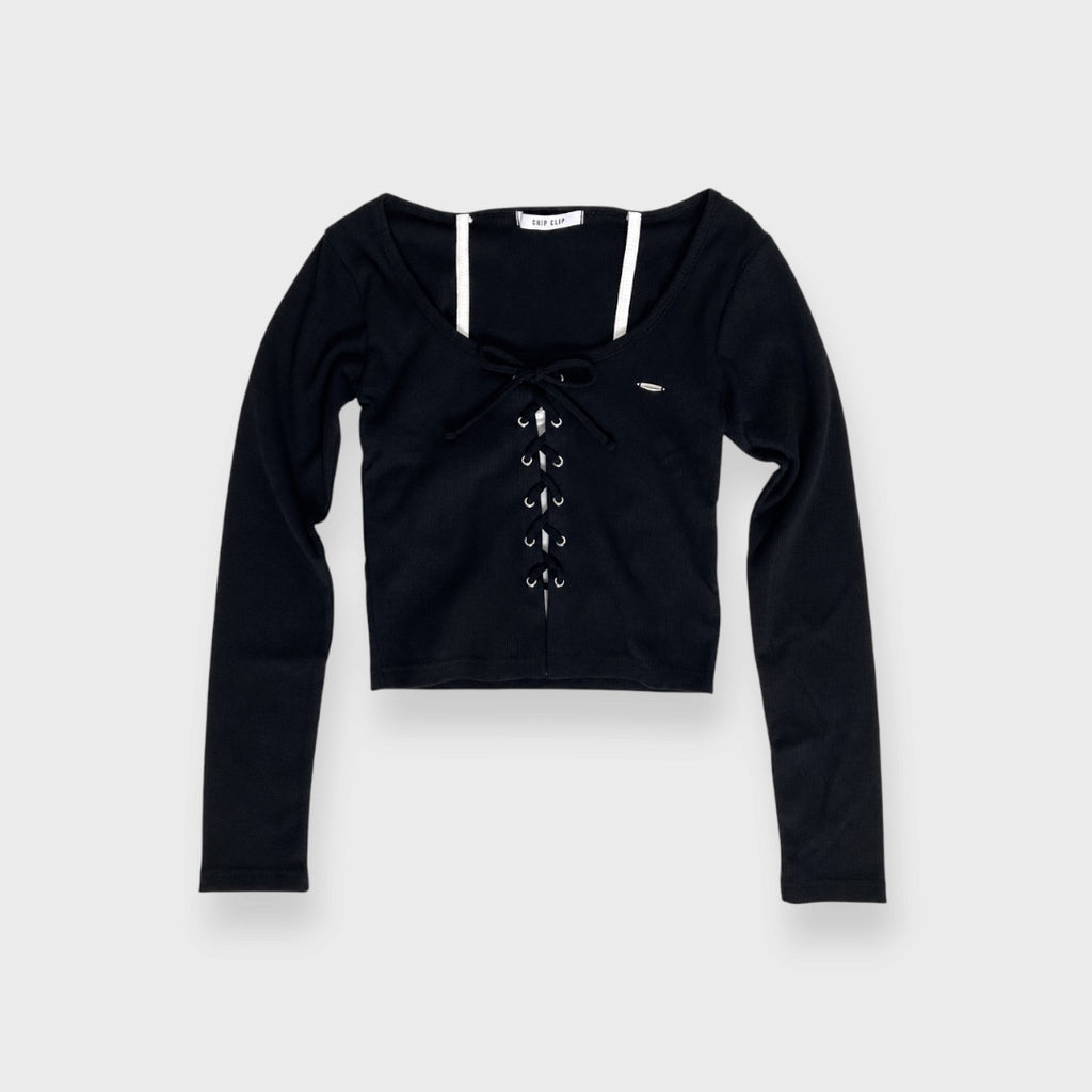 WOMEN'S LAYERED-LOOK LONG-SLEEVE PULLOVER