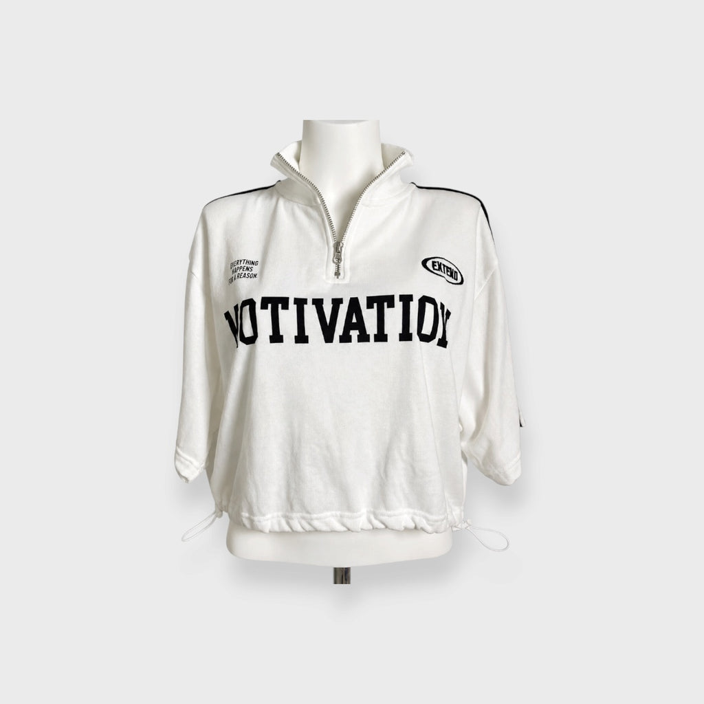 WOMEN'S SPORTY SHORT-SLEEVE HALF-ZIP PULLOVER