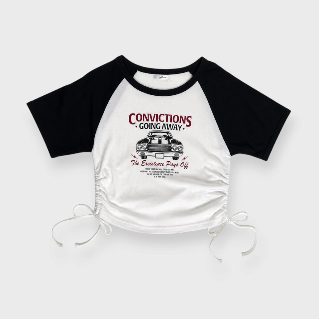 WOMEN'S SIDE-TIE RAGLAN T-SHIRT