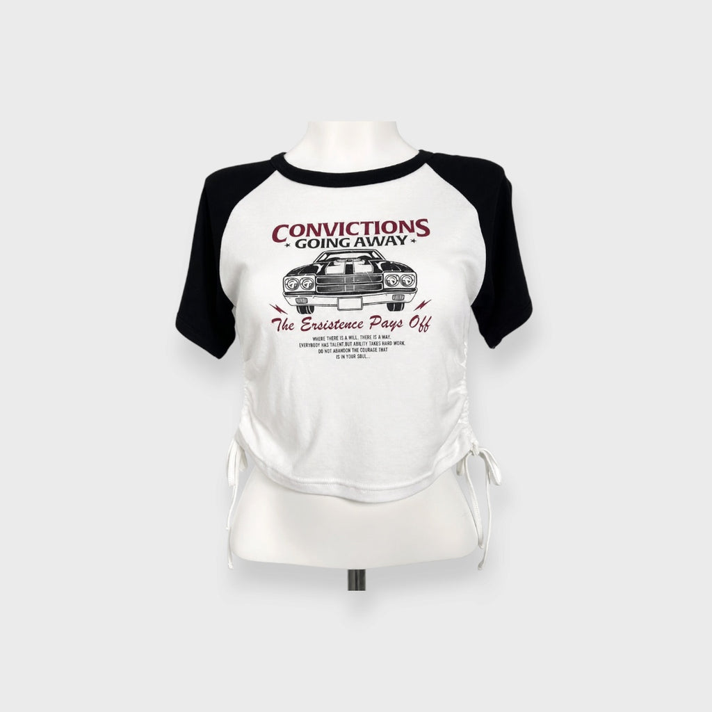 WOMEN'S SIDE-TIE RAGLAN T-SHIRT