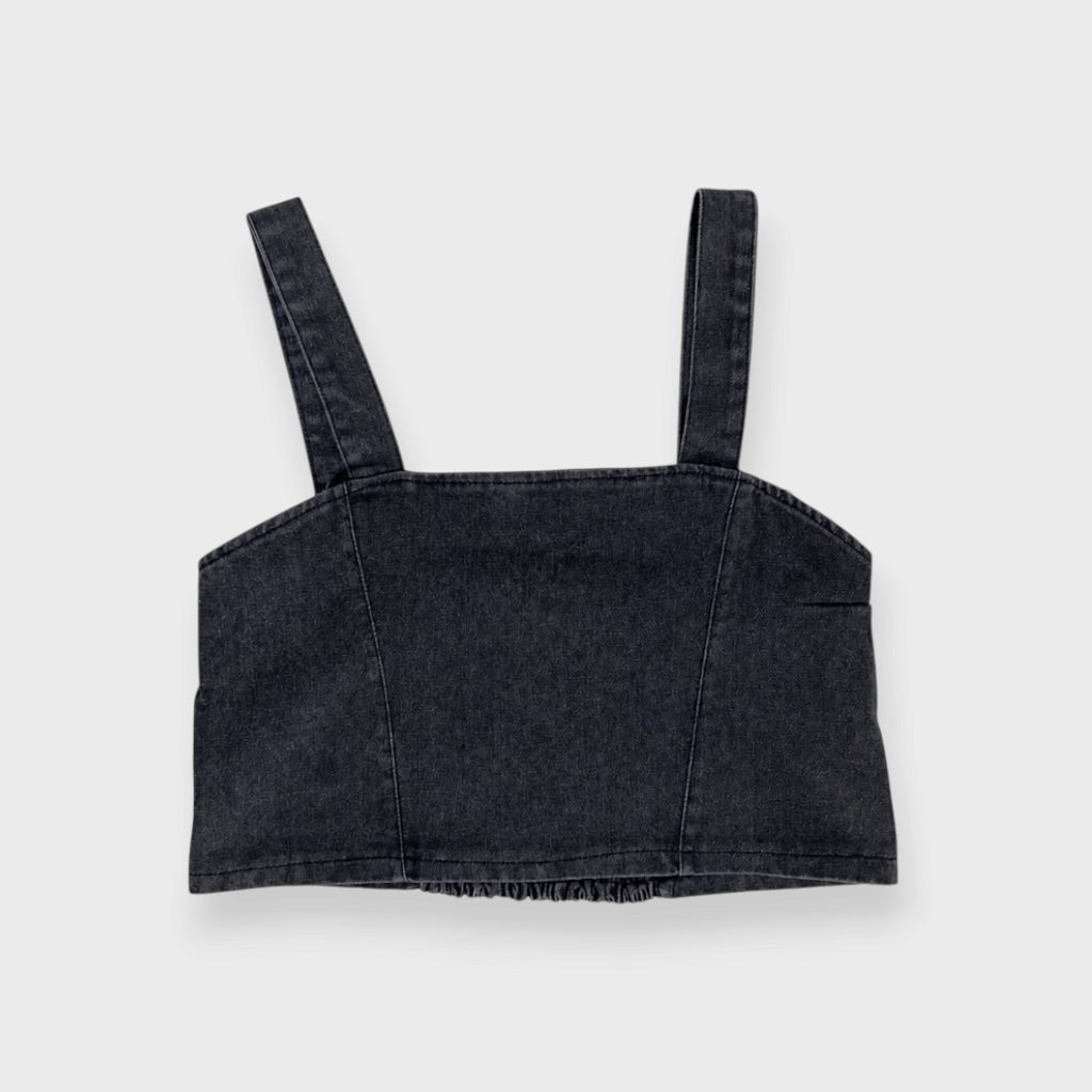 WOMEN'S DENIM-LOOK BUSTIER AND SHORT-SLEEVE T-SHIRT SET