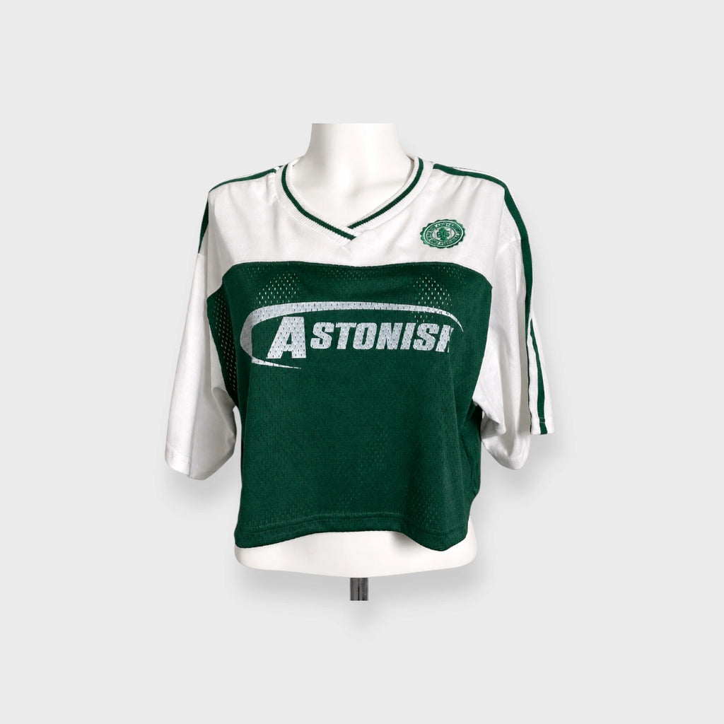 WOMEN'S COLOR-BLOCK V-NECK SPORTS-STYLE T-SHIRT