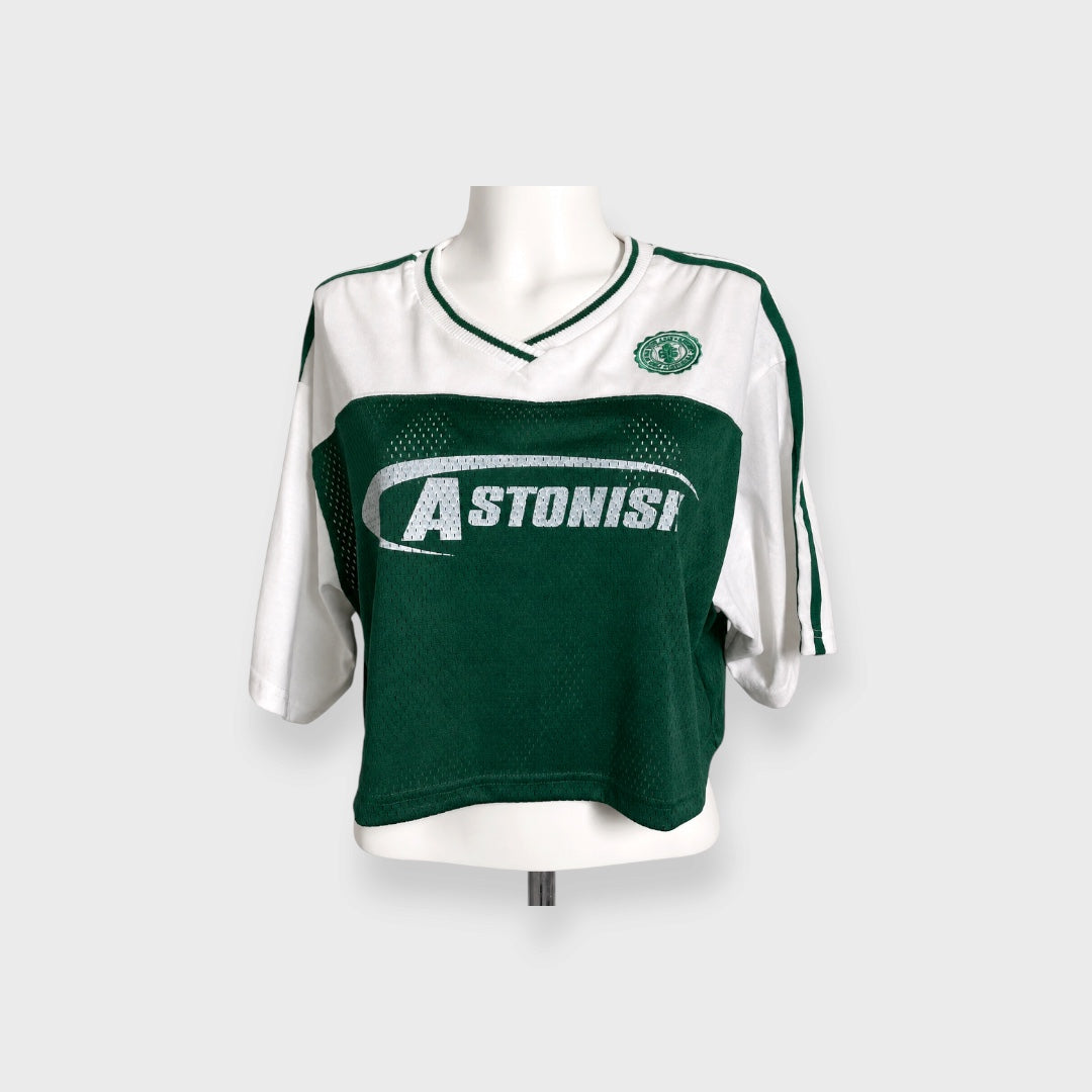 WOMEN'S COLOR-BLOCK V-NECK SPORTS-STYLE T-SHIRT