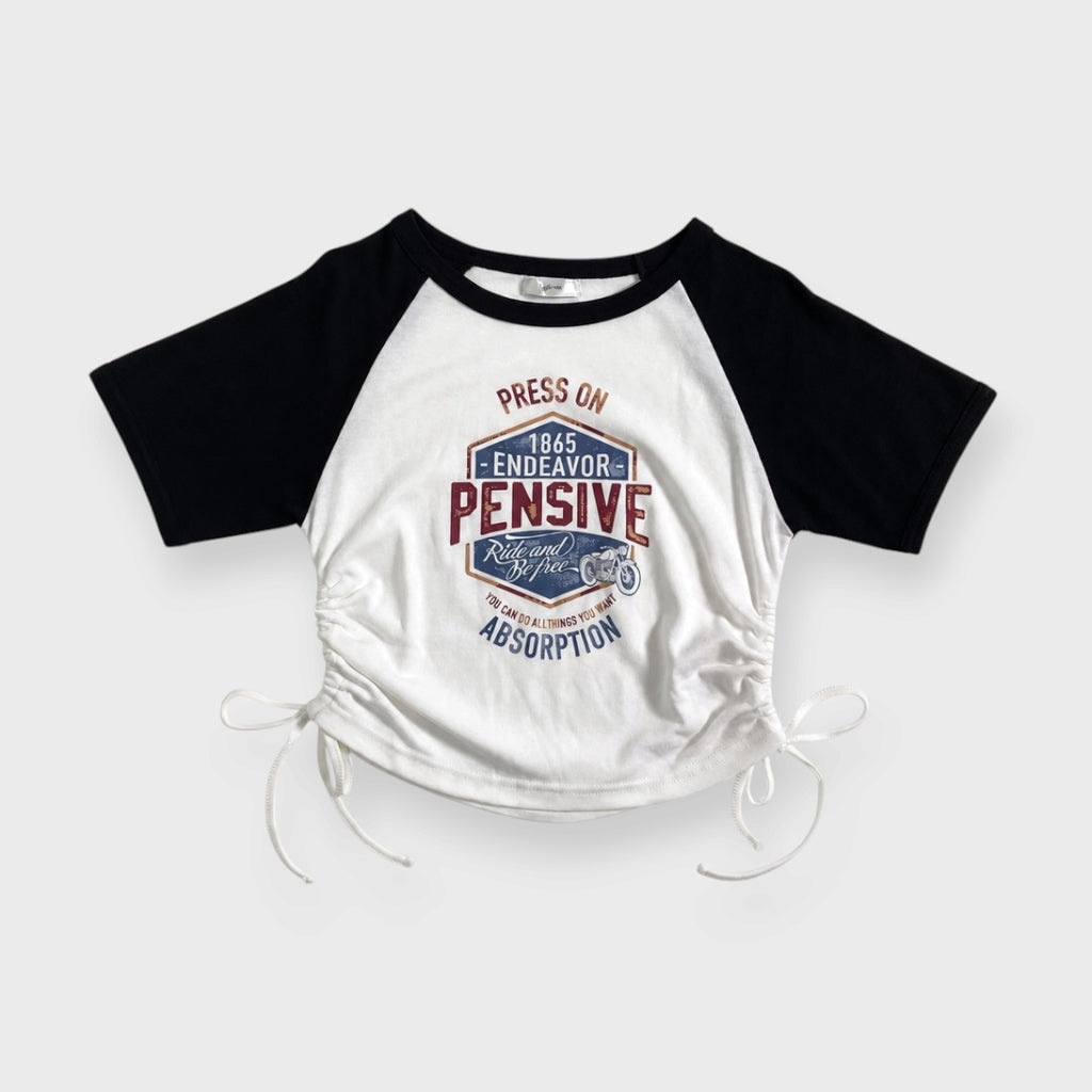 WOMEN'S SIDE-TIE RAGLAN T-SHIRT