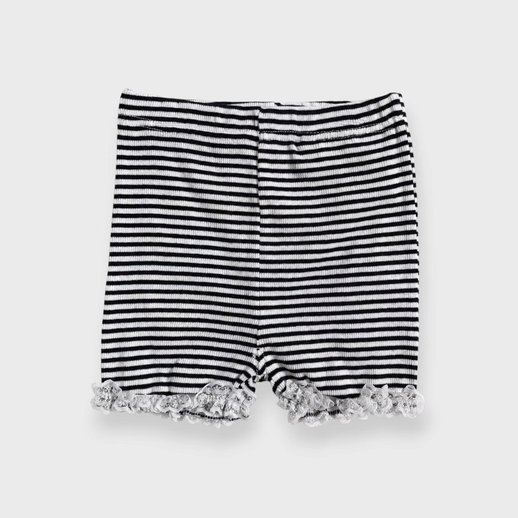KIDS RIBBED SHORTS WITH STRETCH TAPE DETAIL (80-95CM)