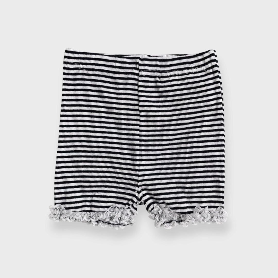 KIDS RIBBED SHORTS WITH STRETCH TAPE DETAIL (80-95CM)
