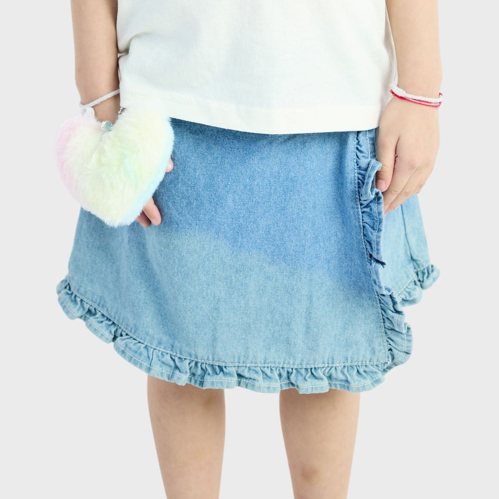 Kids กระโปรงยีนส์เด็ก Heart Puff น่ารักฟรุ้งฟริ้ง ใส่แล้วใจละลาย