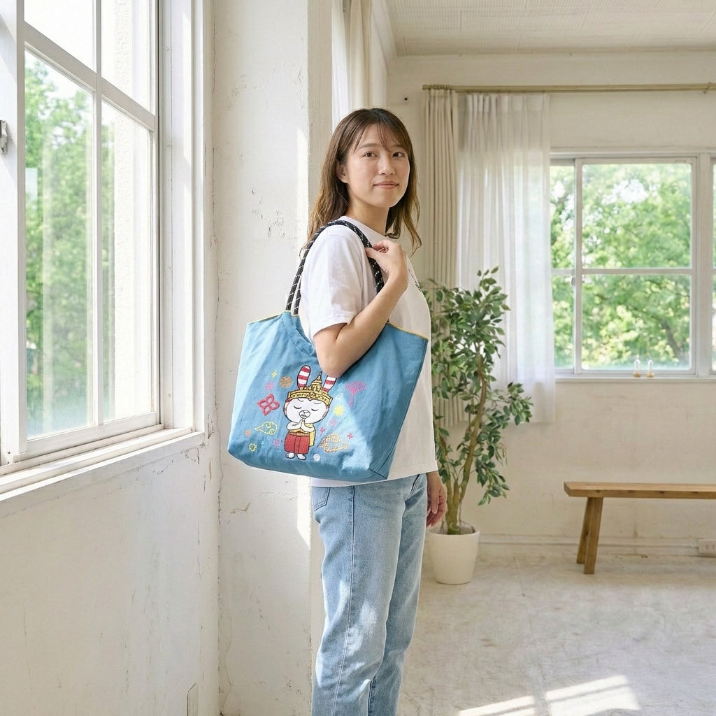 Shimausa Tote Bag – “Good Vibes Only” Edition – Cool Colors, Cute Vibes, Carry Anything with Style!