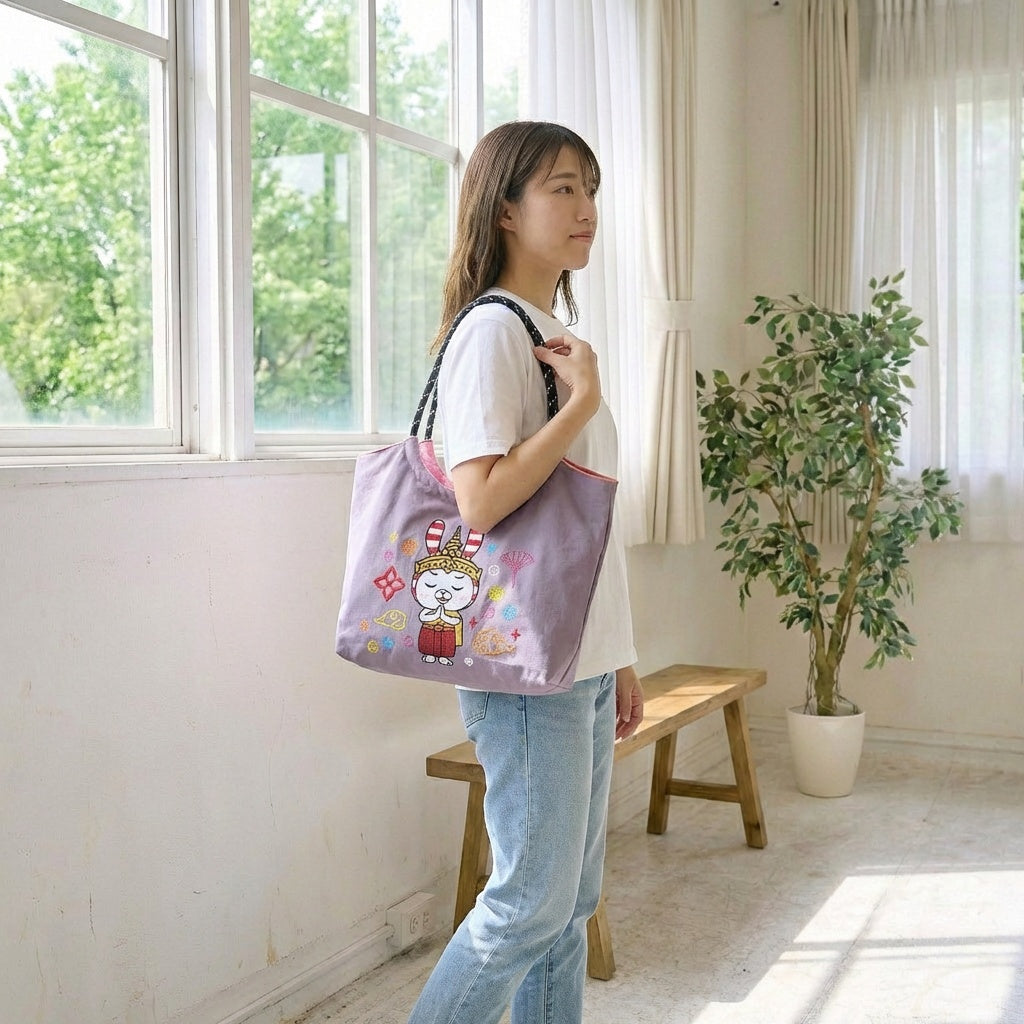 Shimausa Tote Bag – “Good Vibes Only” Edition – Cool Colors, Cute Vibes, Carry Anything with Style!