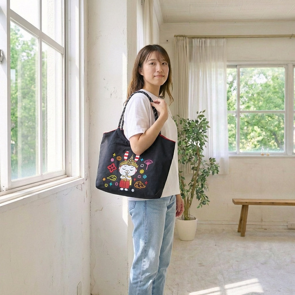 Shimausa Tote Bag – “Good Vibes Only” Edition – Cool Colors, Cute Vibes, Carry Anything with Style!