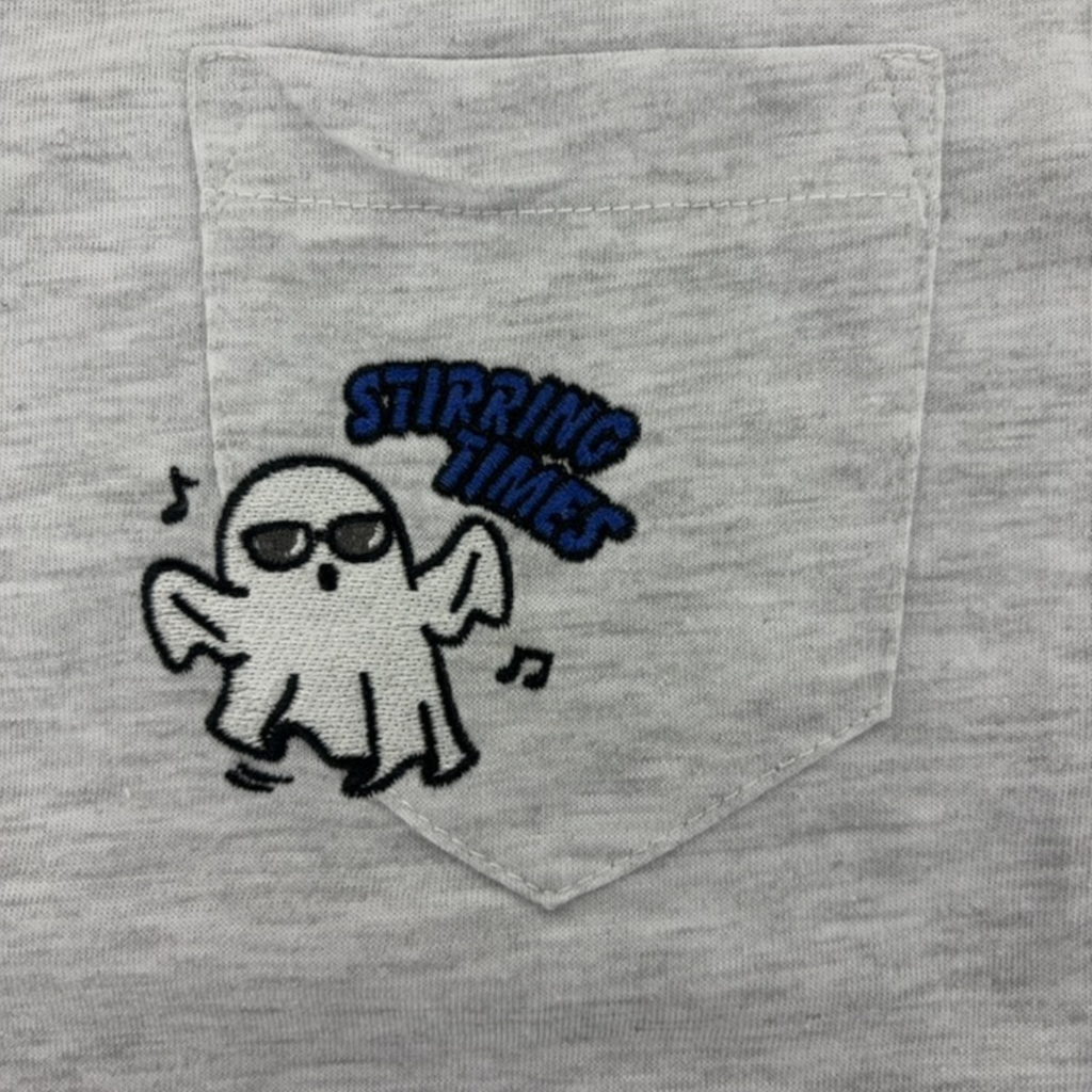 KIDS EMBROIDERED T-SHIRT LIGHT GRAY (150-160CM)