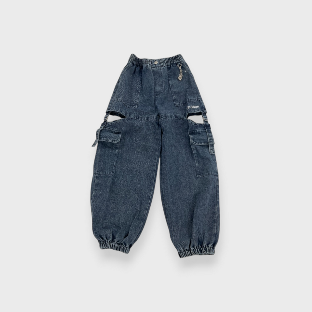 KIDS HEART LONG PANTS LIGHT BLUE / MEDIUM BLUE (140-150CM)