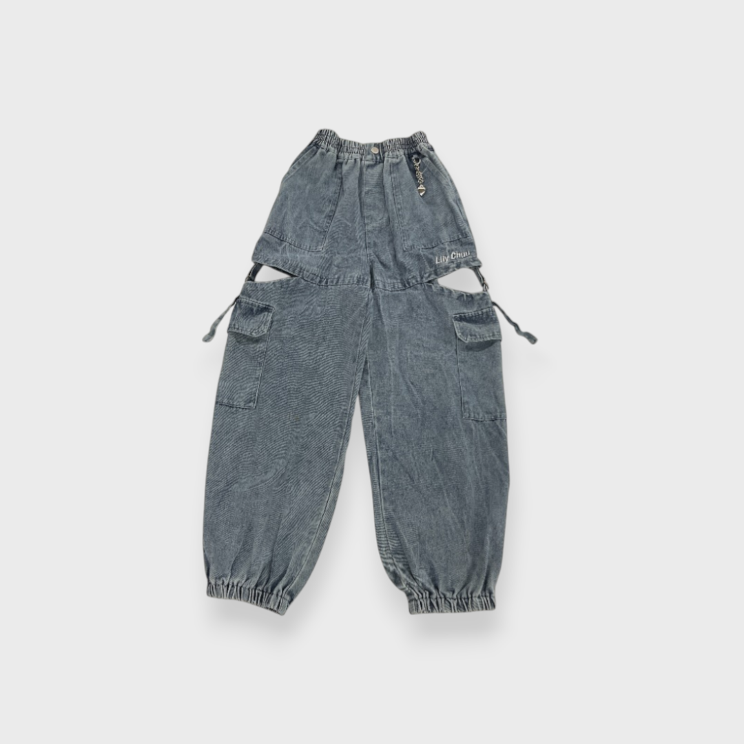 KIDS HEART LONG PANTS LIGHT BLUE / MEDIUM BLUE (140-150CM)
