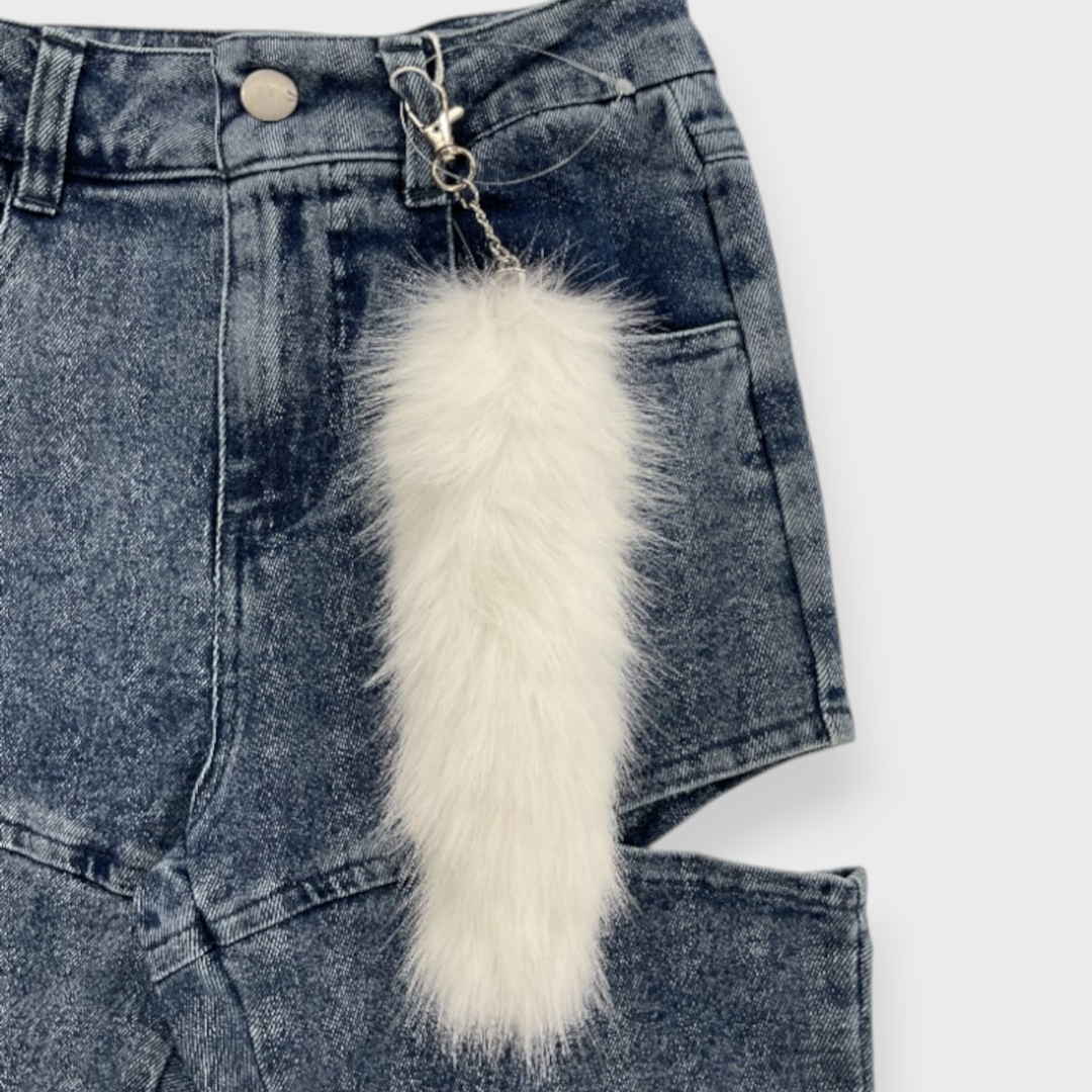 KIDS LACE COLOR-BLOCK LONG PANTS MEDIUM BLUE(140-150CM)