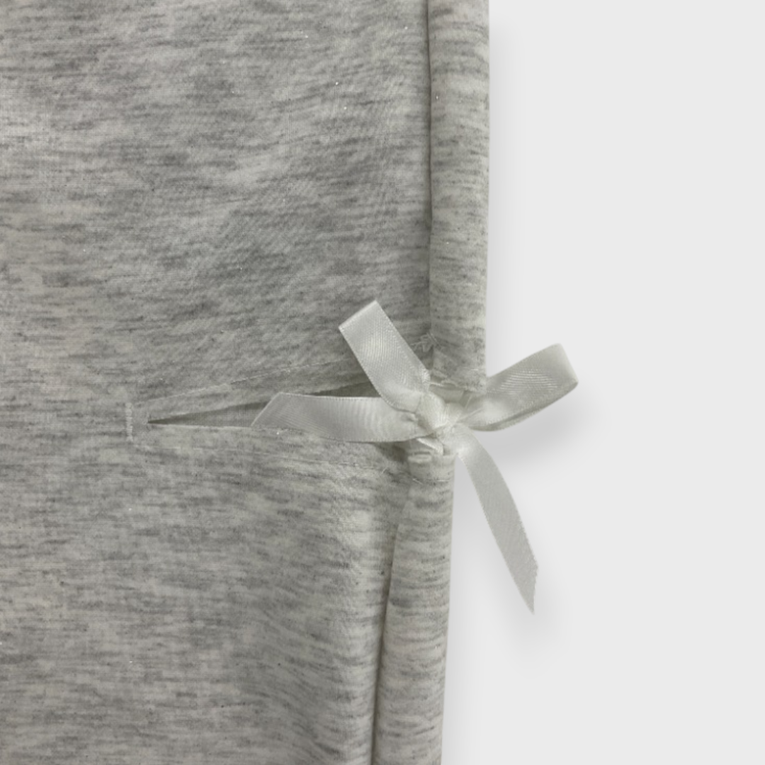 KIDS GLITTER LONG PANTS LIGHT GRAY (140-150CM)