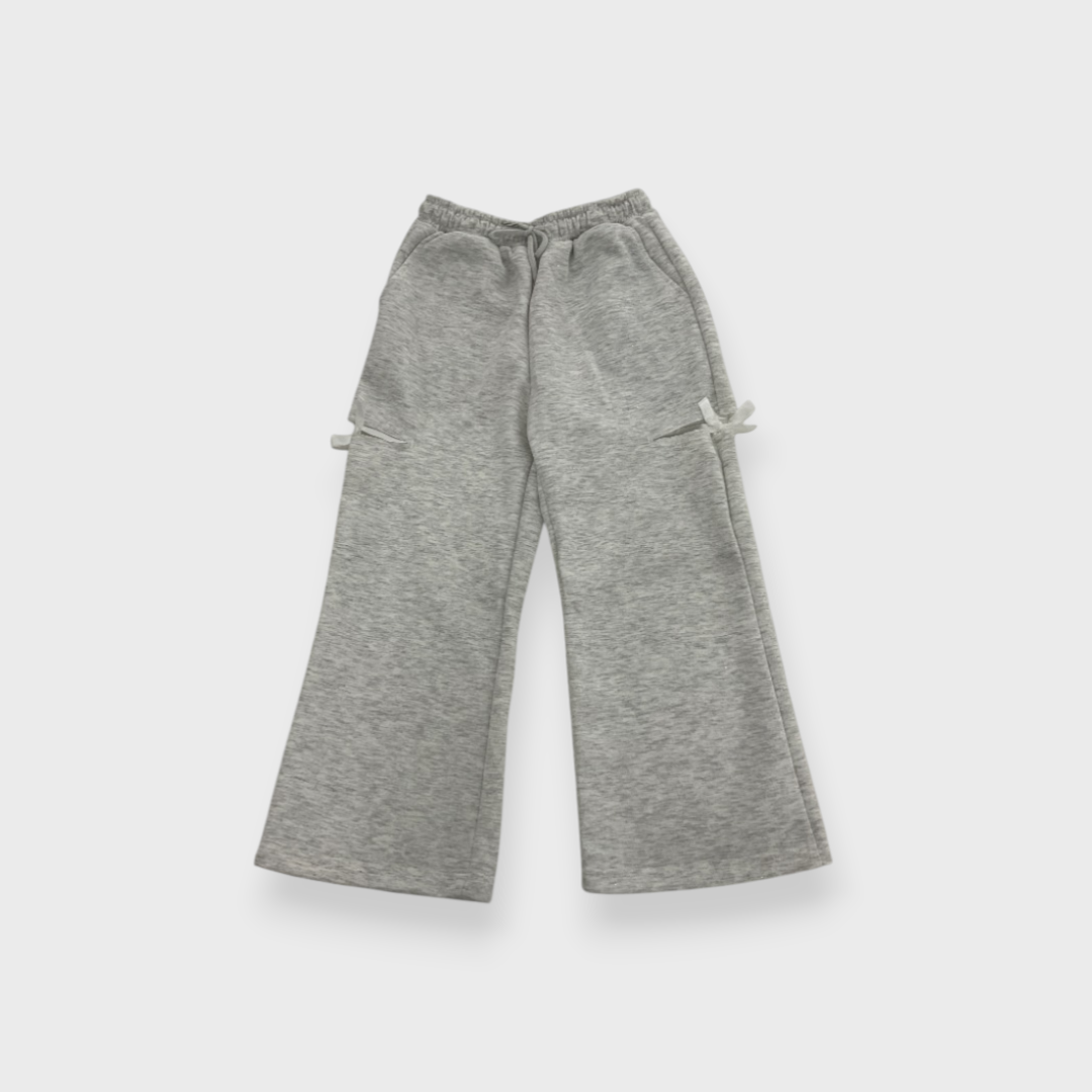 KIDS GLITTER LONG PANTS LIGHT GRAY (140-150CM)