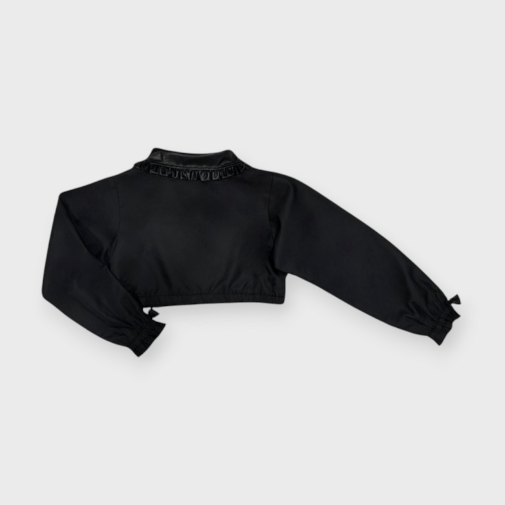 FRILL LONG SLEEVE JACKET MEDIUM BLACK