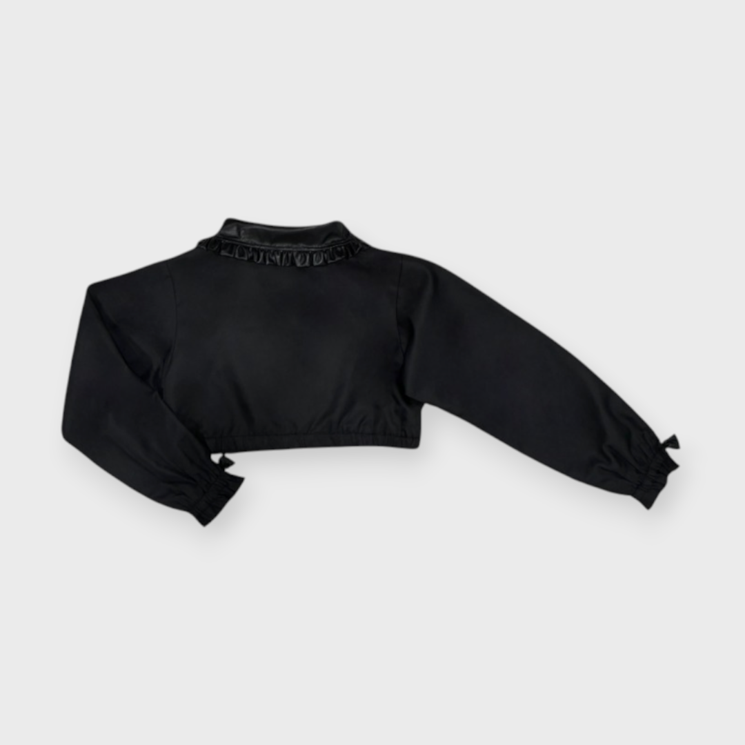 FRILL LONG SLEEVE JACKET MEDIUM BLACK