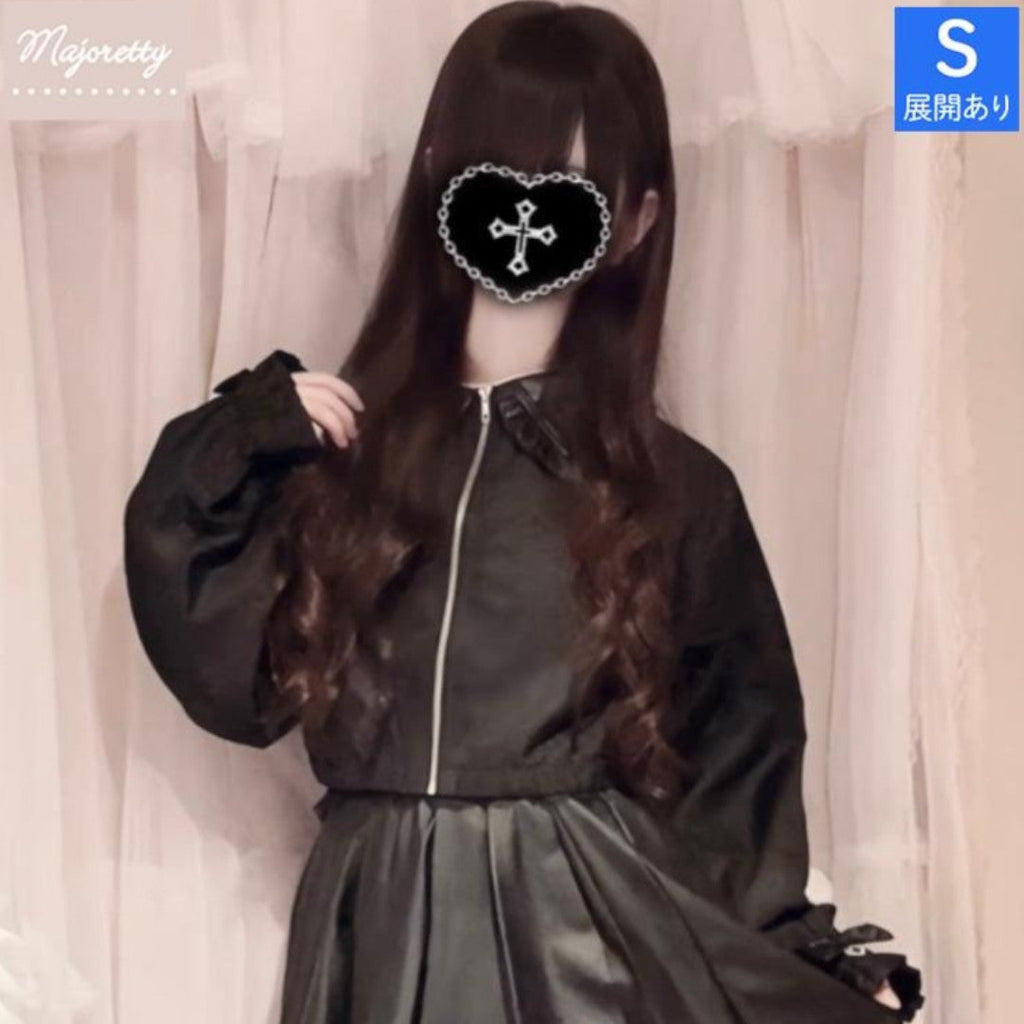 FRILL LONG SLEEVE JACKET MEDIUM BLACK