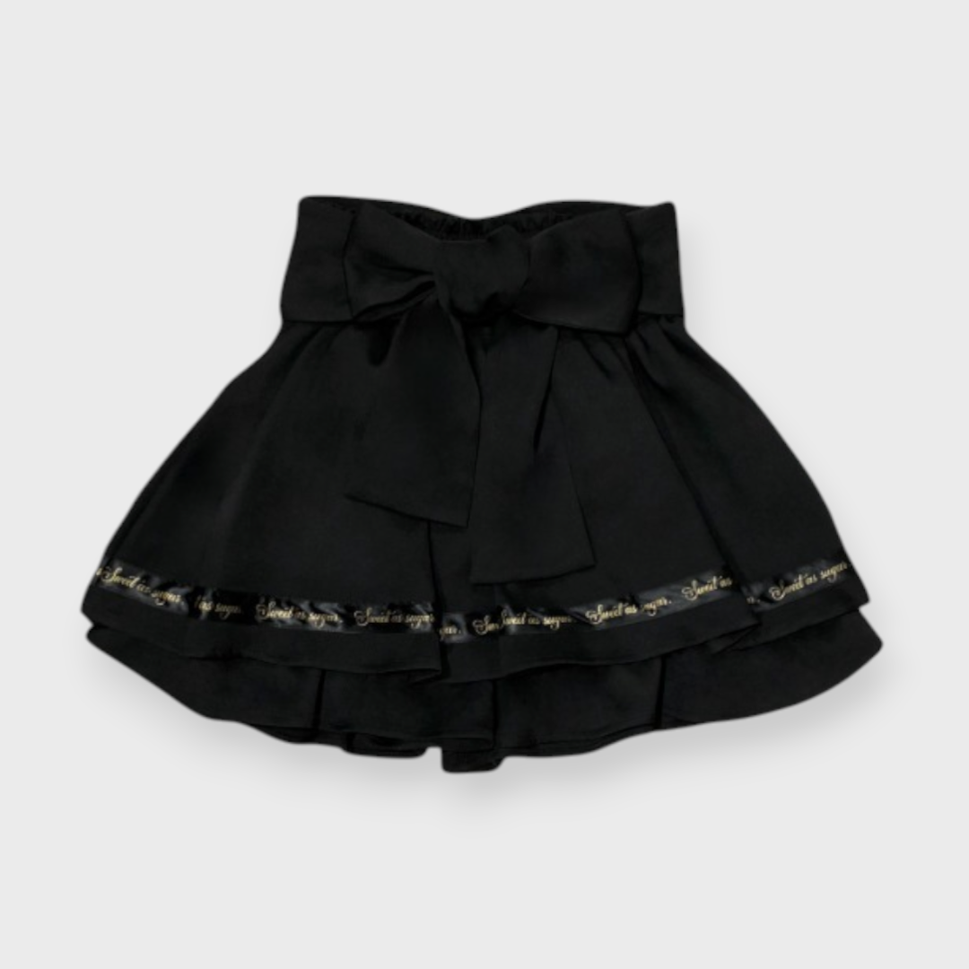 TIERED SKIRT MEDIUM BLACK / MEDIUM PEACH