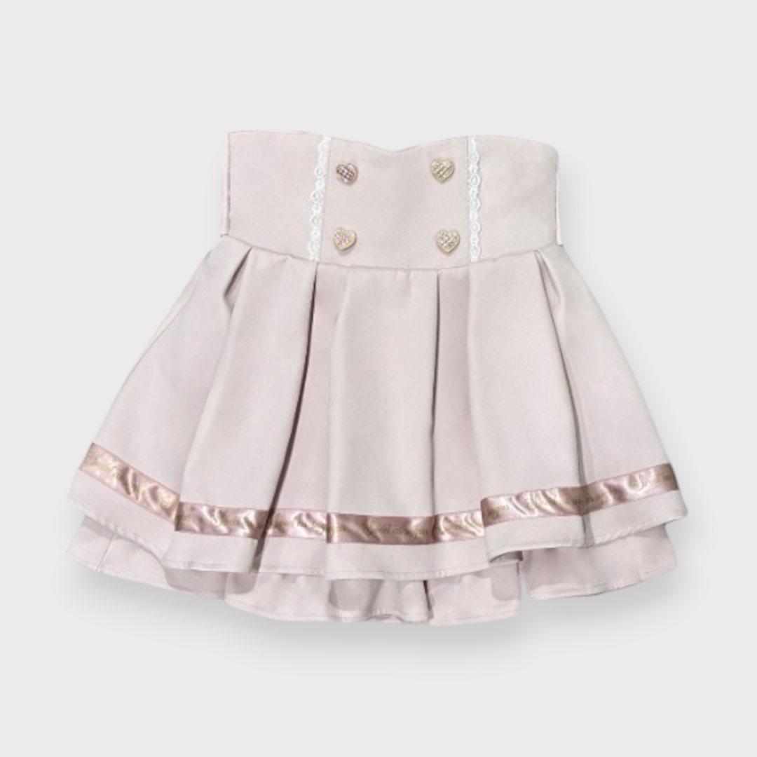 TIERED SKIRT MEDIUM BLACK / MEDIUM PEACH