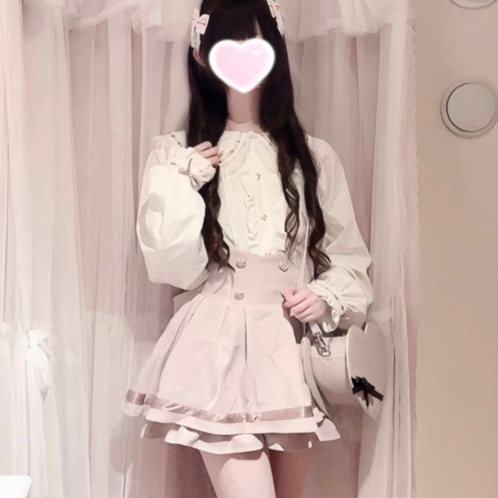 TIERED SKIRT MEDIUM BLACK / MEDIUM PEACH