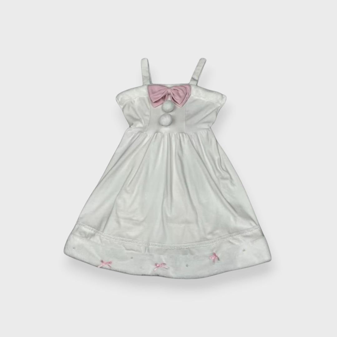 RIBBON CAMISOLE COLOR-BLOCK DRESS LIGHT WHITE / MEDIUM PEACH