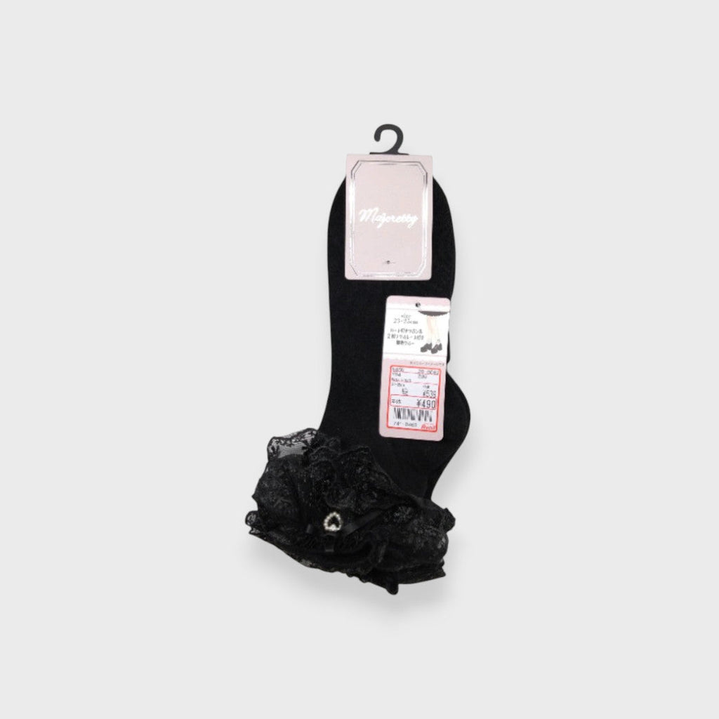 HEART CREW SOCKS MEDIUM WHITE / MEDIUM BLACK