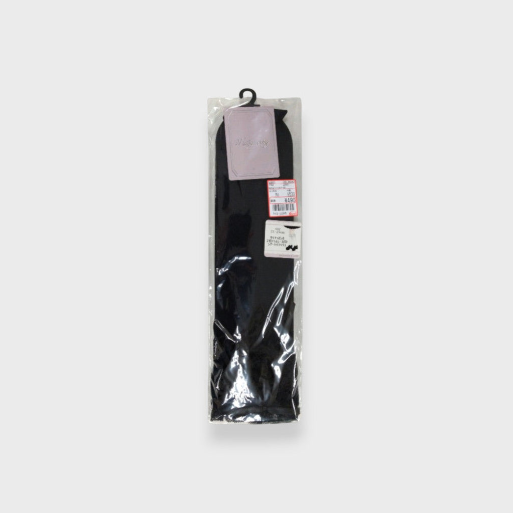 RIBBON FRILL KNEE-HIGH SOCKS MEDIUM WHITE / MEDIUM BLACK