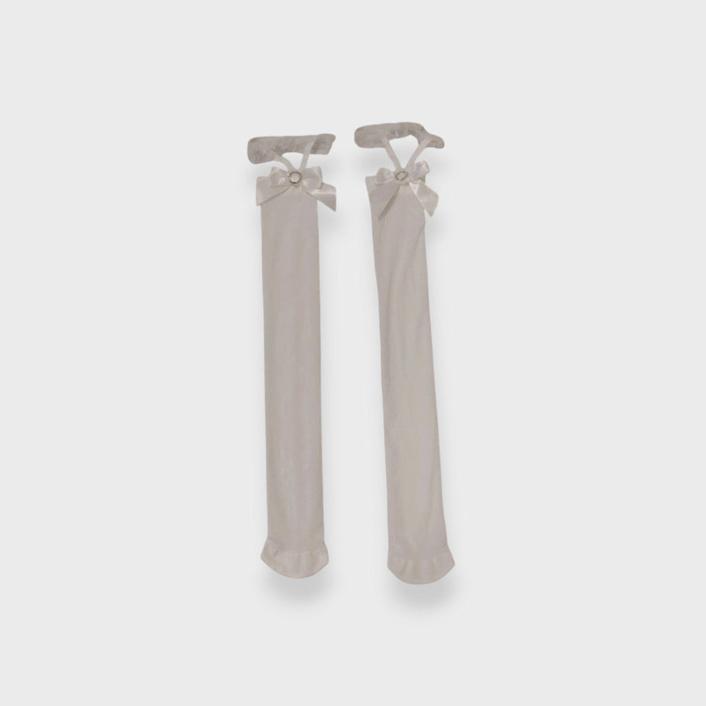 RIBBON OVER-THE-KNEE SOCKS MEDIUM WHITE / MEDIUM BLACK