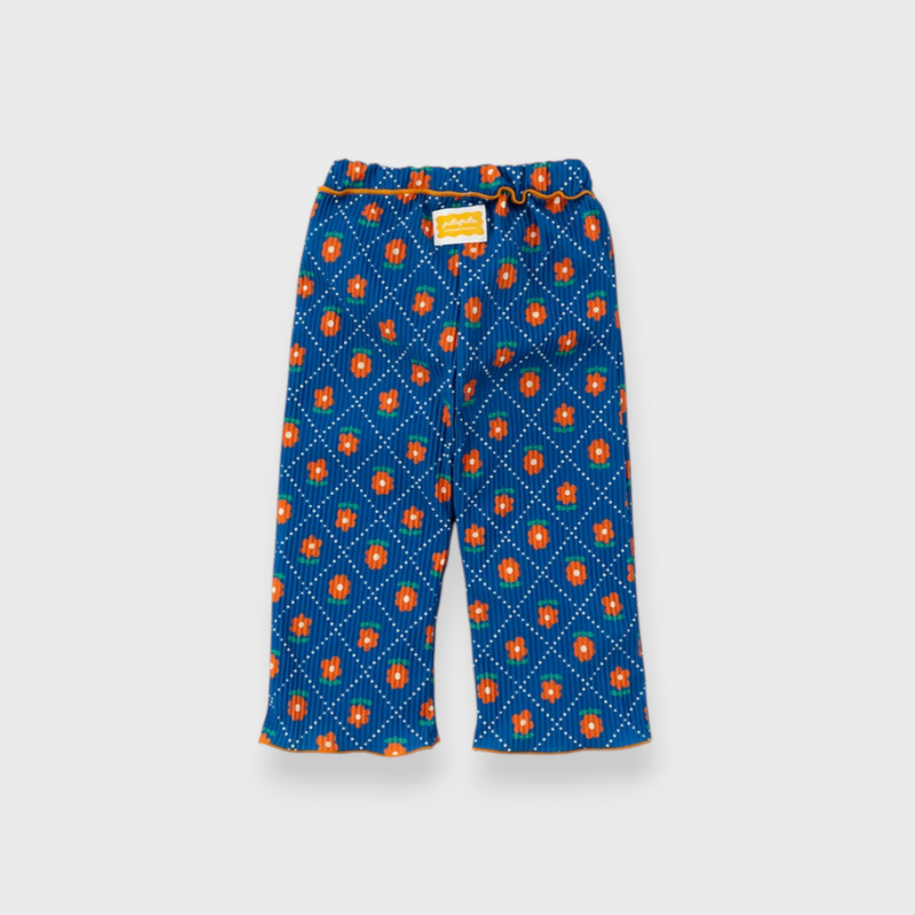 KIDS PLEATED BABY PANTS MEDIUM BLUE (90CM)