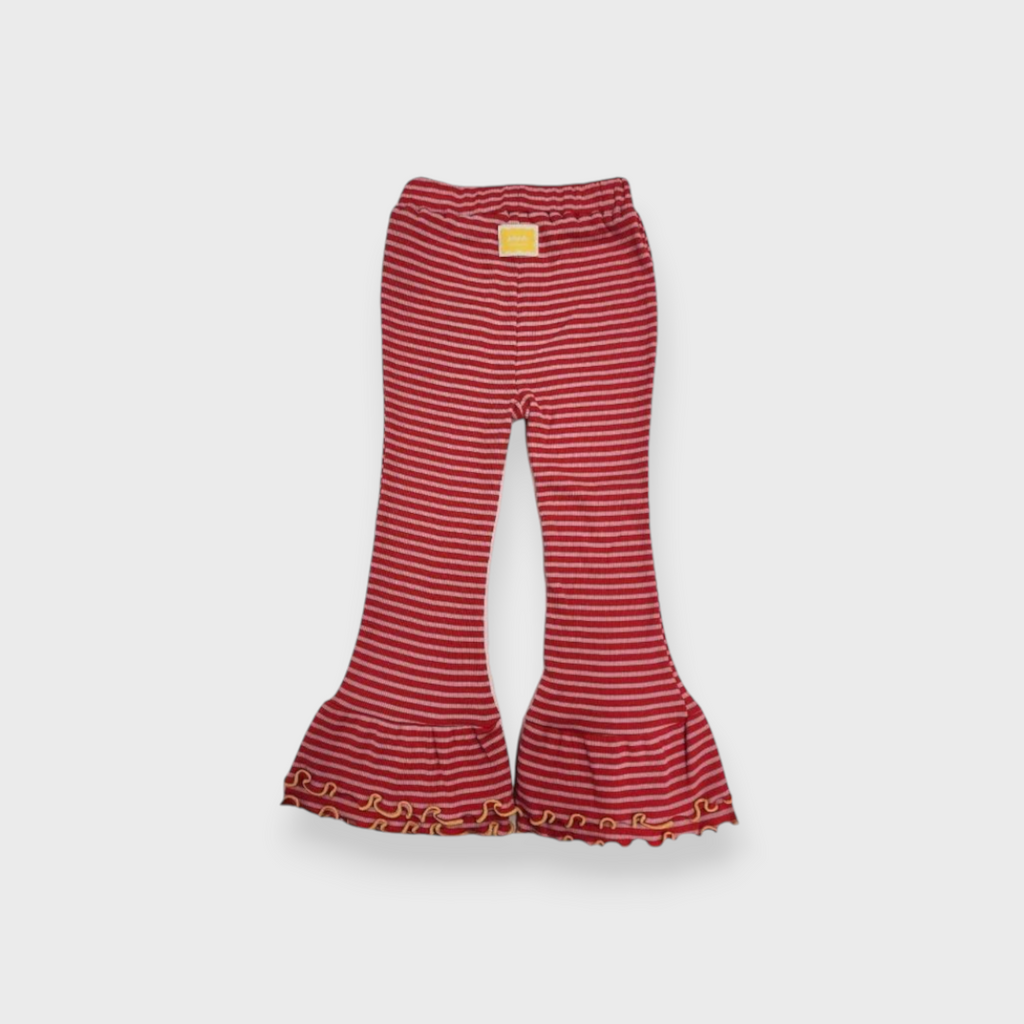 KIDS MELLOW HEM RIB-KNIT BABY LEGGINGS MEDIUM RED (90CM)