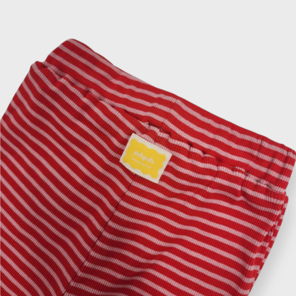 KIDS MELLOW HEM RIB-KNIT BABY LEGGINGS MEDIUM RED (90CM)