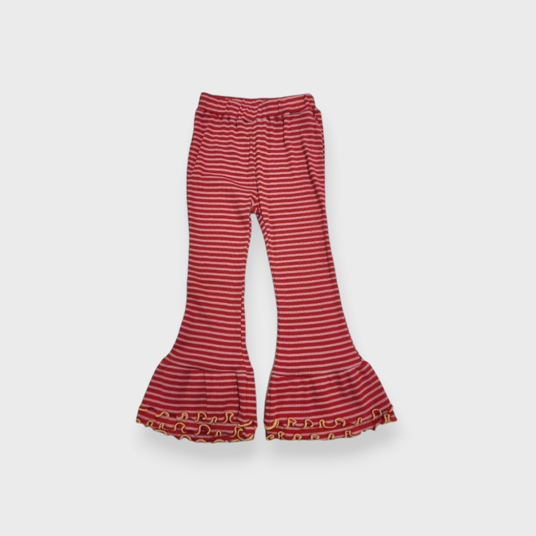 KIDS MELLOW HEM RIB-KNIT BABY LEGGINGS MEDIUM RED (90CM)