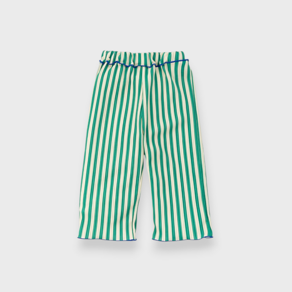 KIDS PLEATED BABY PANTS MEDIUM GREEN (90CM)