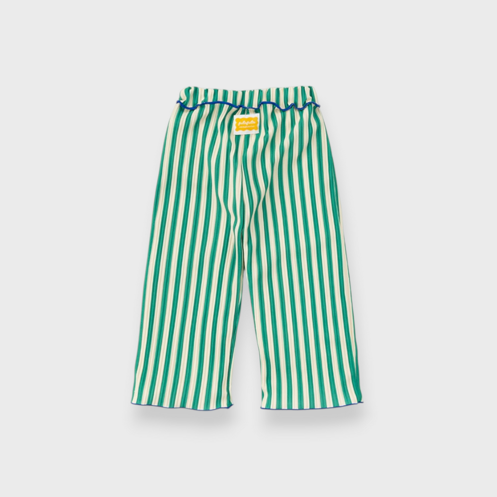 KIDS PLEATED BABY PANTS MEDIUM GREEN (90CM)